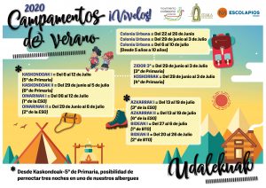 COLONIAS URBANAS Y CAMPAMENTOS DEL MOVIMIENTO CALASANZ DEL 22 DE JUNIO AL 26 DE JULIO